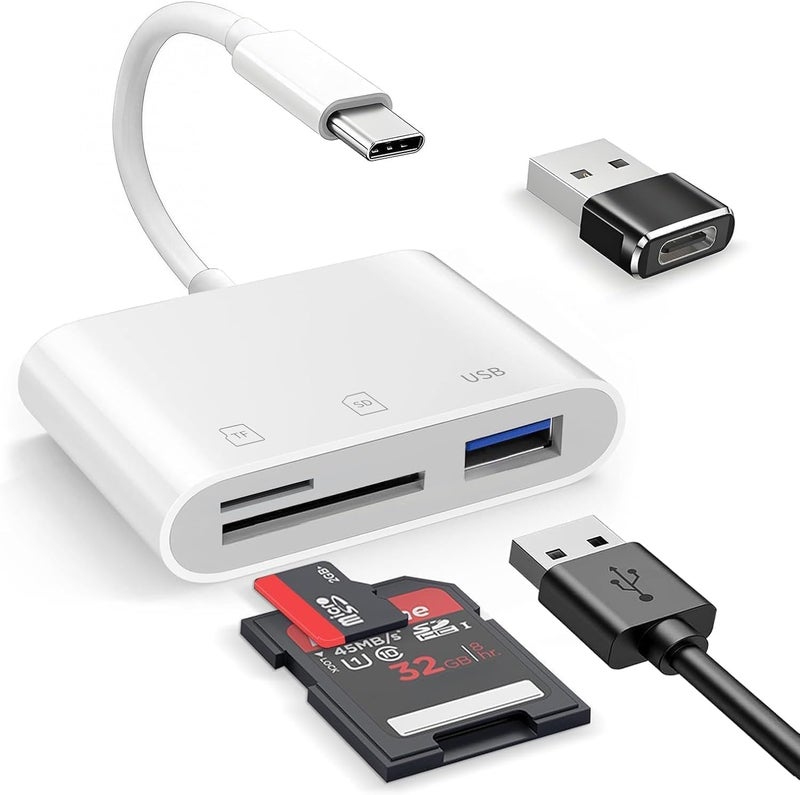 ROKO USB C SD Card Reader,USB C for iPhone 15 16/iPad/Mac/Laptop，3 in 1 sd Card Reader with Dual Slots & USB Port for Mac MacBook Pro/Air/Mini Android Laptop More USBC Typec Devices - Image 1